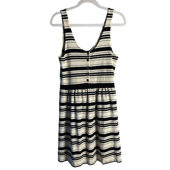 J Crew Black/Ivory Striped‎ Villa Dress Button Back Dress Size Small - Picture 8 of 10